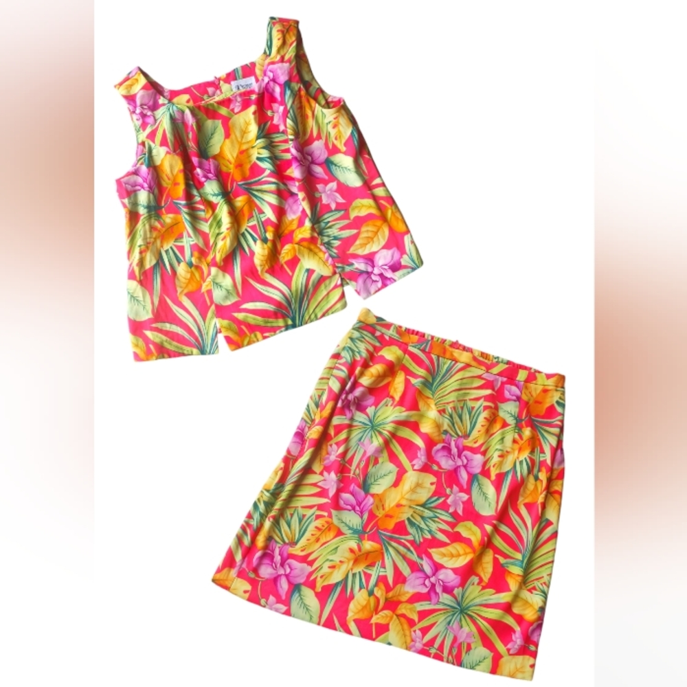 Vintage Bright floral skirt set